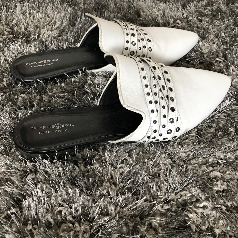 SomethingNavy RARE white mules - Picture 2 of 4
